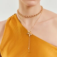 Colar dourado elo português e fecho boia