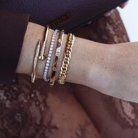 Pulseira prata 925 riviera 4 pontas