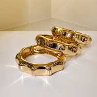 Pulseira bracelete dourado maxi estilo bambu