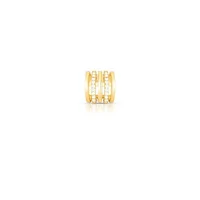 Piercing dourado duas fileiras de zircônias e três lisas