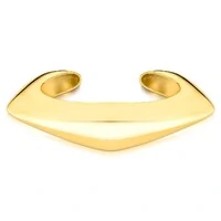 Pulseira bracelete dourado curvo, abaulado e liso