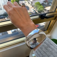 Pulseira bracelete ródio branco MAXI Feu liso