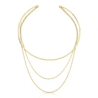 Colar dourado trilho aro e corrente elo delicada