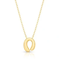 Colar dourado com pingente oval aberto abaulado liso