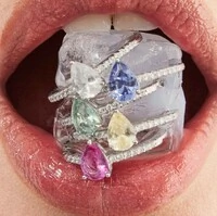 Anel em prata 925 gotinha tanzanita