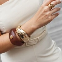 Pulseira bracelete madeira com pedra rutilo