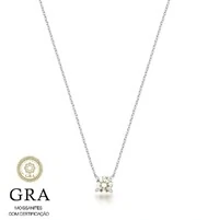 Colar prata 925 com pingente ponto de luz pedra MOISSANITE 6,5mm 1.0 quilates