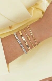 Pulseira bracelete ródio branco zircônia cristal e detalhes x dourado
