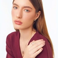 Anel prata 925 coração de lateral vazado