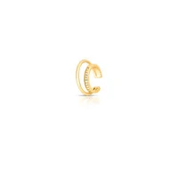 Piercing dourado uma voltas slim uma fileira de zircônias