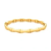 Pulseira bracelete dourado liso estilo bambu abaulado