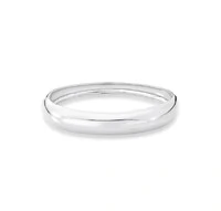Pulseira bracelete ródio branco abaulado liso