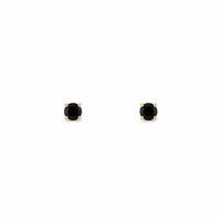 Brinco dourado ponto de luz zircônia negra PP