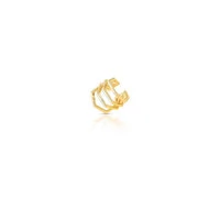 Piercing dourado geométrico 4 fileiras cravejadas