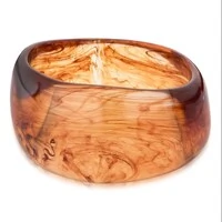 Pulseira bracelete resina marrom mescla largo