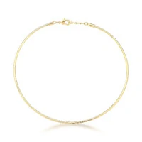 Colar gargantilha dourado aro em acabamento liso