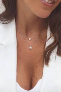 Colar prata 925 pedra MOISSANITE quadrado cravejado 5.0mm