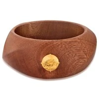 Pulseira bracelete madeira com pedra rutilo