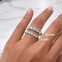 Anel prata 925 meia aliança MOISSANITE 3mm 0,5quilates