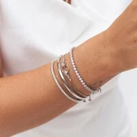 Pulseira prata 925 riviera 4 pontas