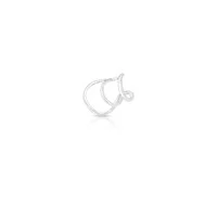 Piercing ródio branco vazado curvo 3 voltas