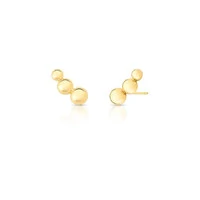 Brinco dourado ear cuff 3 esferas