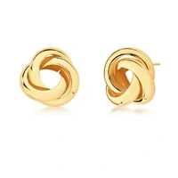 Brinco dourado nó envolvente liso maxi