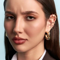 Piercing ródio branco vazado curvo 3 voltas