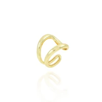 Anel dourado regulável 2 linhas vazadas