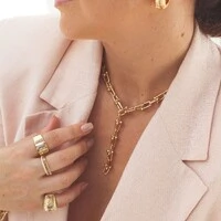 Colar dourado elos Inspired lisos T