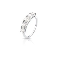 Anel prata 925 meia aliança MOISSANITE 4mm/4.5mm/5mm 1.9ct