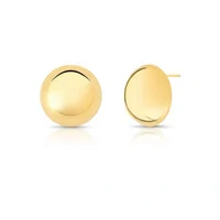 Brinco dourado redondo e abaulado com verso vazado G