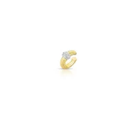 Piercing dourado com 3 fileiras zircônia gray rodinada