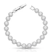Pulseira riviera ródio branco ovais cristal