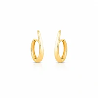 Brinco dourado argola formato anzol com fecho click M