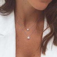 Colar prata 925 com pingente ponto de luz pedra MOISSANITE 6,5mm 1.0 quilates