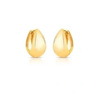 Brinco argola dourada estilo gota abaulada lisa G