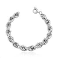 Pulseira ródio branco cordão baiano 9mm fecho boia