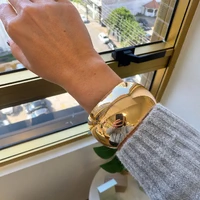 Pulseira bracelete dourado MAXI Feu liso