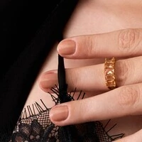 Anel dourado 5 cristais champanhe retangulares