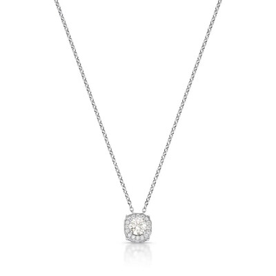 Foto Colar prata 925 pedra MOISSANITE quadrado cravejado 5.0mm