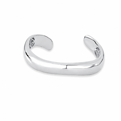 Foto Pulseira bracelete ródio branco liso drop curve