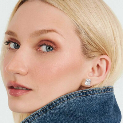 FotoBrinco prata 925 cristal retangular