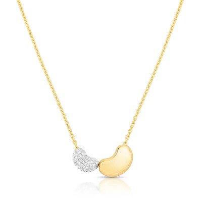 Foto Colar dourado pingente orgânico liso e cravejado zircônia gray