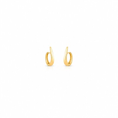 Foto Brinco dourado argola formato anzol com fecho click P