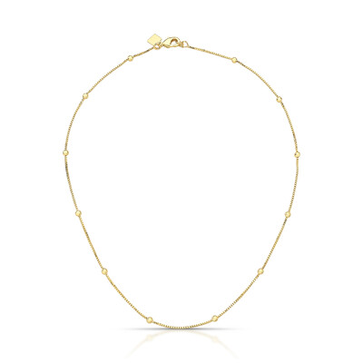 Foto Colar choker dourado esferas intercaladas e lisas