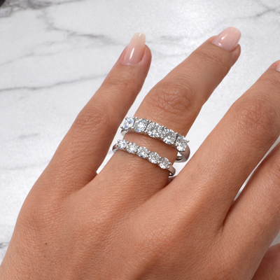 FotoAnel prata 925 meia aliança MOISSANITE 3mm 0,5quilates