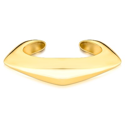 Foto Pulseira bracelete dourado curvo, abaulado e liso