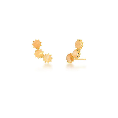 FotoBrinco ear cuff dourado com cristais, redondos rutilo