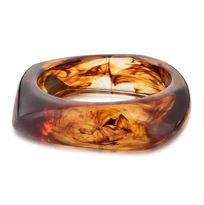 FotoPulseira bracelete resina marrom mescla